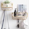 Wall Mount Iron Entryway Shelf Key Holder for Magazines and Keys A