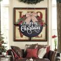 Wooden Welcome Christmas Sign Porch Decoration Rustic Door Outdoor A