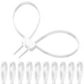 Double Buckle Nylon Cable Tie 250 Pounds Heavy Tensile Strength,white