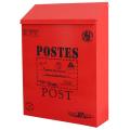 Home Mailbox Garden Mail Box Lockable Post Box with Key Red