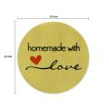 1 Inch Gold Foil Homemade with Love Stickers/500 Labels Per Roll