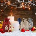 Christmas Advent Calendar Bag Set 24days Gift Bag with Wooden Pendant