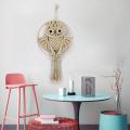Owl Hanging Tapestry Aesthetic Macrame Handwoven Ornaments for Home-a