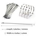 Stainless Steel Cable Ties, 100 Pcs 7.9 Inches Cable Zip Ties