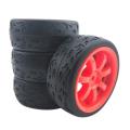 4pcs 12mm Hex 66mm Rc Car Rubber Tires Wheel Rim for 1/10 Model E