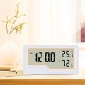 Hygrometer Digital Temperature Time Clock Humidity Meter No Backlight