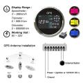 85mm Gps Speedometer with 7 Color Backlight Lcd Display Silver+black