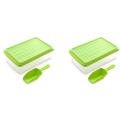 Ice Square Tray for Freezer Comes with Ice Container, Scoop and Cover