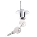 19mm Cylinder Head Diameter Silver Tone Metal Drawer Plunger Lock