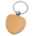 12pcs Blank Heart-shaped Wooden Key Chain Diy Wood Keychains Key Tags