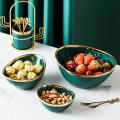Nordic Light Luxury Ceramic Creative Salad Fruit Fruit Ingot Bowl C