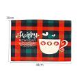 Christmas Placemats Set Of 4, with Plaid Printed, Washable Mats, C