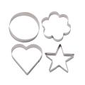 20pcs Heart, Star, Round, Flower Shapes Cookie Stainless Steel Cutter