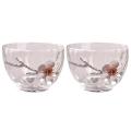 2pcs Japanese-style Tea Cup Heat-resistant Drinking Cup Plum Flower