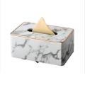 Marble Phnom Penh Tissue Box Desktop Metal Frame Tissue Box