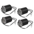 4x E27 Ceramic Base Socket Adapter Metal Lamp Holder with Wire Black