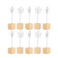 10 Pcs Photo Clip Holder Metal Note Clip Stand Wood Base Diy Craft