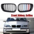Front Hood Kidney Double Line Grill For-bmw E46 4d 3 Series 2002-2004
