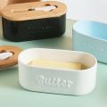 Butter Box Ceramic Butter Dish with Knife Cheese Food Container C