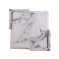 6pcs/set Marble Leather Square Drink Coasters Kitchen Tableware