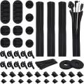 146pcs Cable Management Organizer Kit Cable Sleeve,self Adhesive Ties