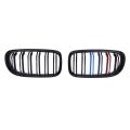 Front Hood Kidney Double Line Grill For-bmw 3 Series E90 09-12 Mstyle