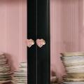 4pcs Heart Shape Handle Cabinet Drawer Pull Knob for Dresser (black)