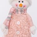 Christmas Pink Stretchable Santa Claus Snowman Plush Dolls Toy C