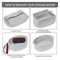 Woven Baskets for Organizing Rope Storage Basket with Handle -grey