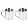 Double Layer Stainless Steel Coffee Mugs with Handgrip Scald-proof