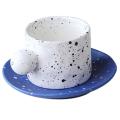 Breakfast Cup Hand-splashed Ink Mug Ceramic Cup and Saucer Gifts A