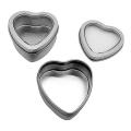 30pcs Heart Metal Tins Empty Heart Shaped Silver Metal Tins