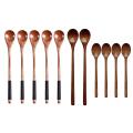 5 Pcs Wooden Cooking Mixing Spoon for Coffee Tea Jam Bath Salts