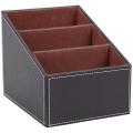 1pcs Remote Control Cd Organizer Phone Desktop Storage Box(brown)