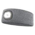 Sports Headband with Led Light, Usb Rechargeable for Outdoor, Gray