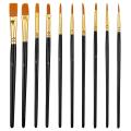 30 Pcs Paint Brushes Nylon Hair Brush for Acrylic Painting Oil(black)