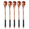 5 Pcs Wooden Cooking Mixing Spoon for Coffee Tea Jam Bath Salts