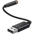 Usb to 3.5mm Jack Audio Adapter,for Pc, Ps4,mac Etc (0.6 Feet,black)
