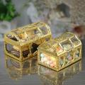 Creative Candy Box Treasure Chest Shape Sugar Containers(golden)