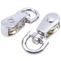 2-piece 12mm Diameter Single Sheave Fixed Eye Rope Pulley - Silver