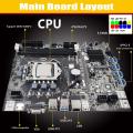 B75 Eth Mining Motherboard 8xpcie to Usb+i3 2120 Cpu+rgb Fan