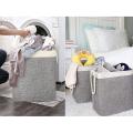 With Handles Foldable Storage Basket for Laundry (beige + Gray)