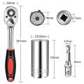 Universal Nut Socket Wrench, Nut, 7-19 Mm with 105 Angle Wrench