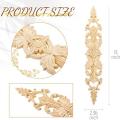 6 Pcs Long Wood Carved Onlays Wood Appliques Diy Appliques for Door