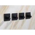 Black Toilet Paper Holder, Stainless Steel Set with 4 Towelette Hooks