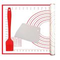 Pastry Mat with Measurements for Rolling Out Dough Oil Brush ,red