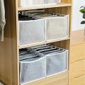 3 Pcs Jeans Compartment Storage Closet,stacking Pants Drawer(white)