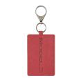 Key Card Holder for Tesla Model 3, Light Leather with Keychain Red