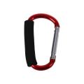 Large Clip Hook Aluminum Carabiner Red with Soft Grip