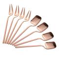 Stainless Steel Long Handle Fruit Appetizer Forks and Spoons Set B